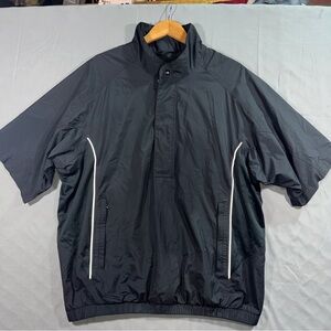 FootJoy DryJoys Jacket Mens XL Black 1/2 Zip Short Sleeve Golf Rain Windbreaker